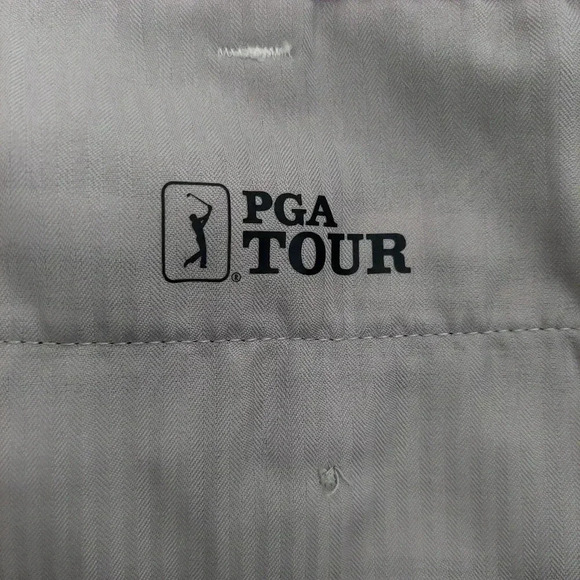 NWT PGA Tour Golf Shorts Mens 42 White Gray Tan Flat Front Plaid Slash Pockets - Picture 6 of 6